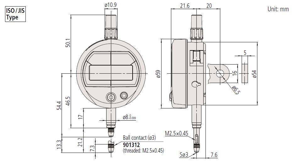 Đồng hồ so quang năng series 543 Mitutoyo