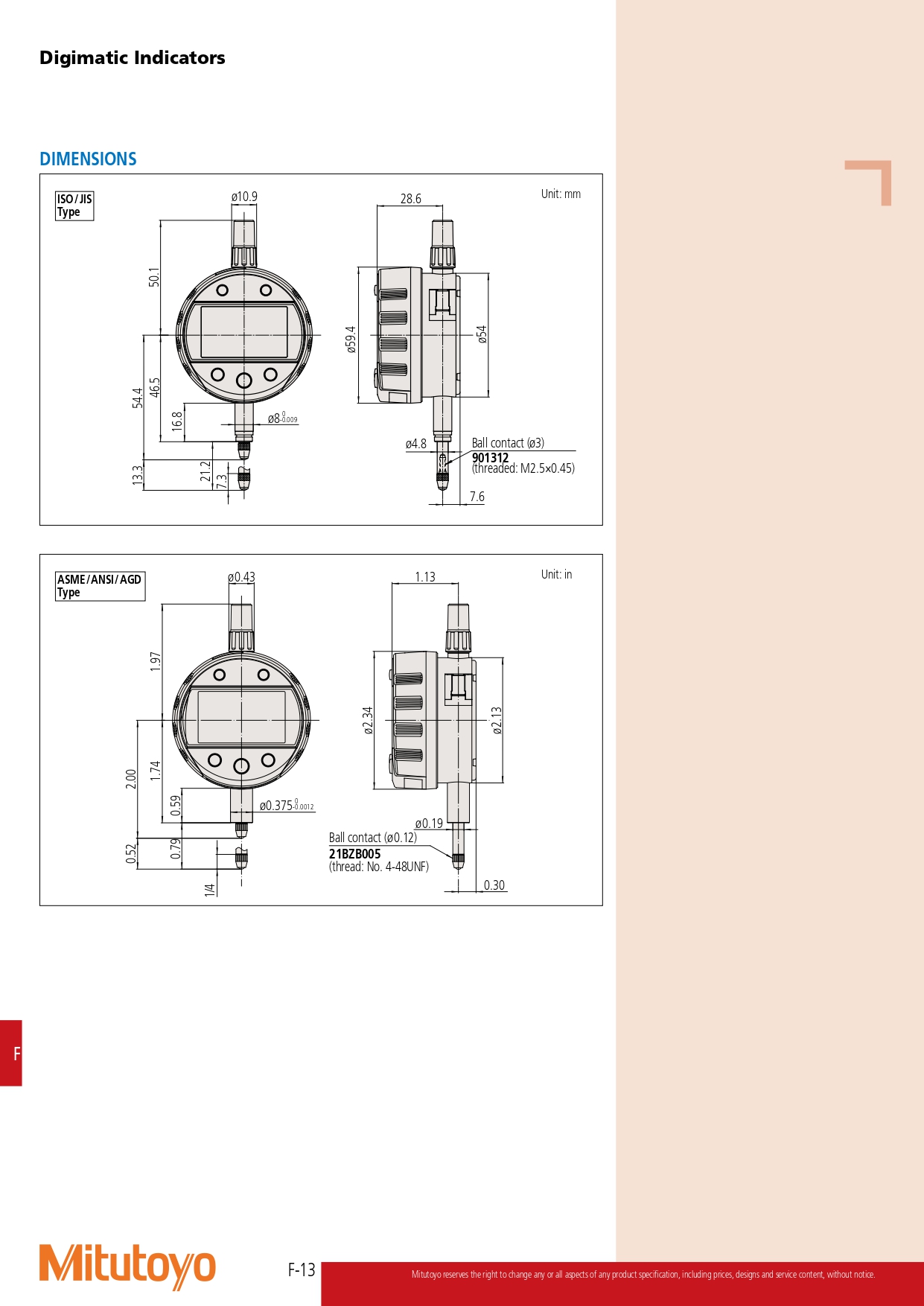 Đồng hồ so điện tử Mitutoyo dòng 543 ID-C Bore Gage