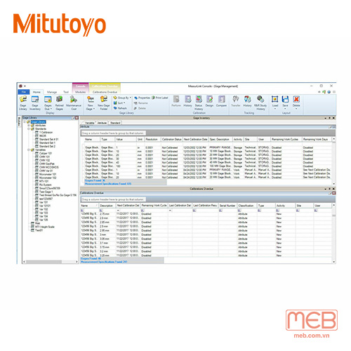 Phần mềm quản lý dữ liệu đo MeasurLink Gage Management Mitutoyo