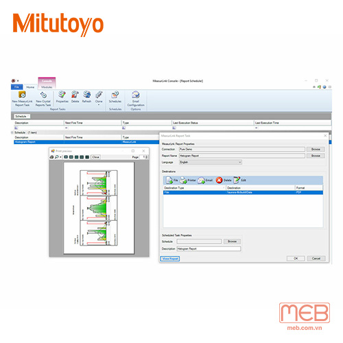 Phần mềm quản lý dữ liệu đo MeasurLink Report Scheduler Mitutoyo