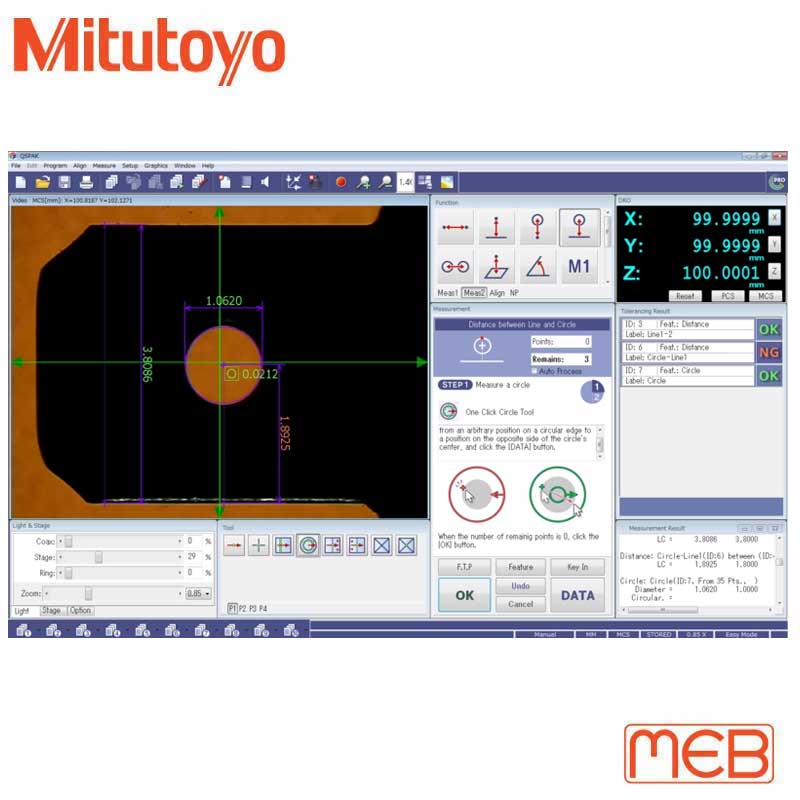 Phần mềm đo lường QSPAK cho Máy đo nhanh tọa độ Vision Mitutoyo