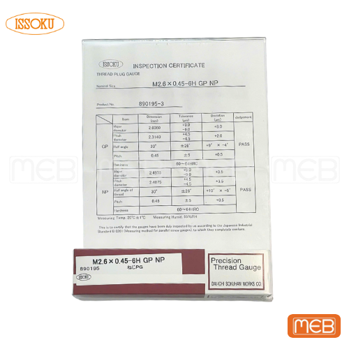 M2.6x0.45-6H.Cer.png Giấy chứng nhận dưỡng kiểm ren ISSOKU