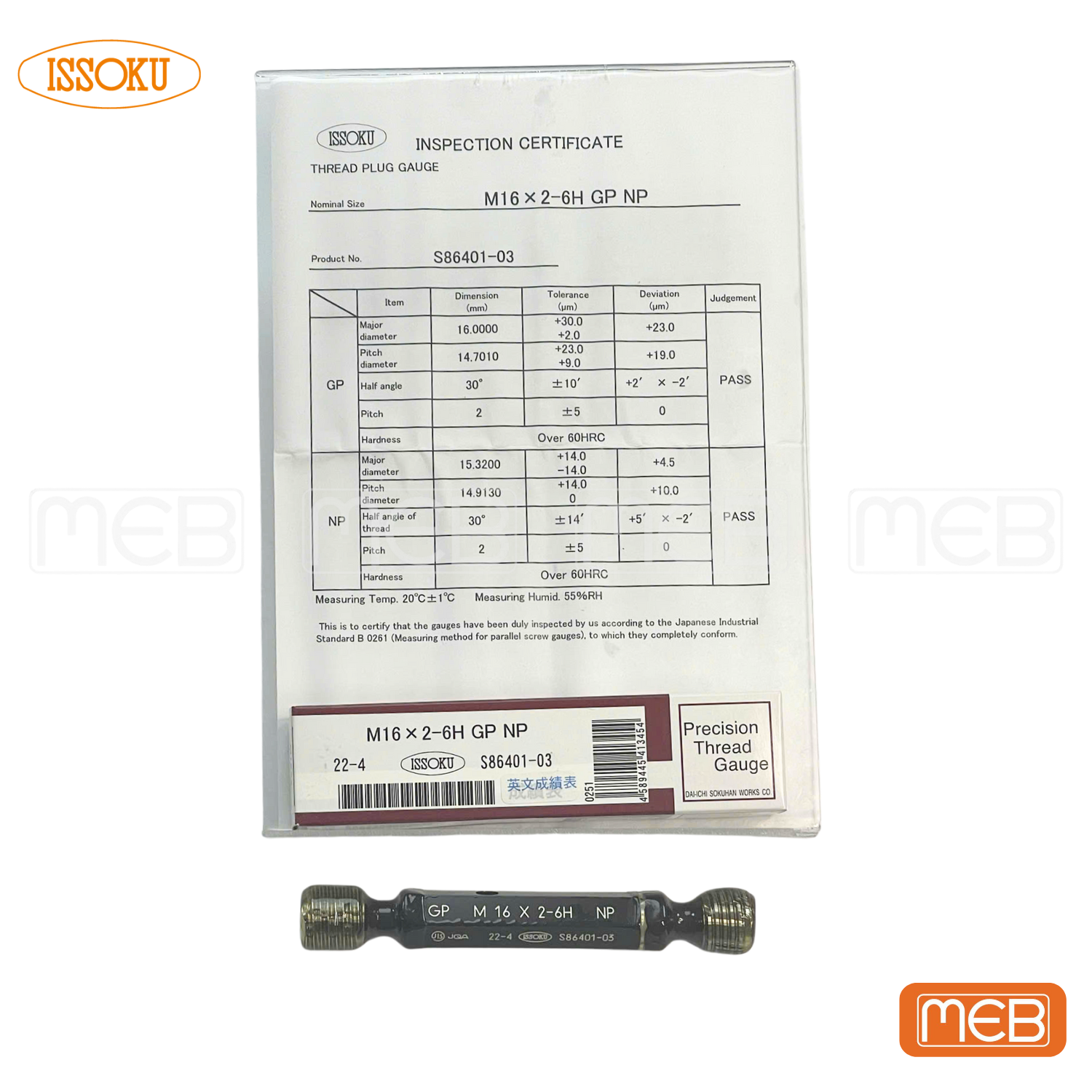 M16x2-6H.Cer.png Giấy chứng nhận dưỡng kiểm ren ISSOKU