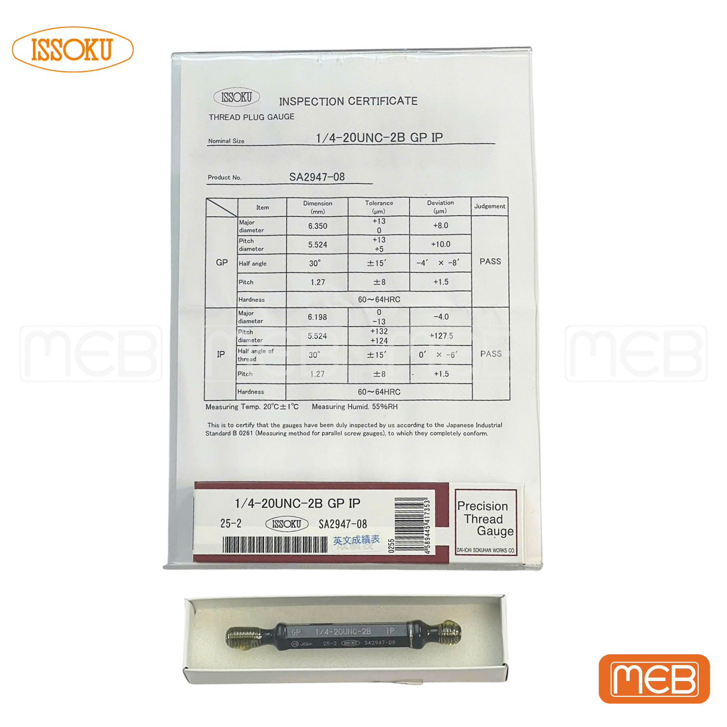 Giấy chứng nhận dưỡng kiểm ren ISSOKU