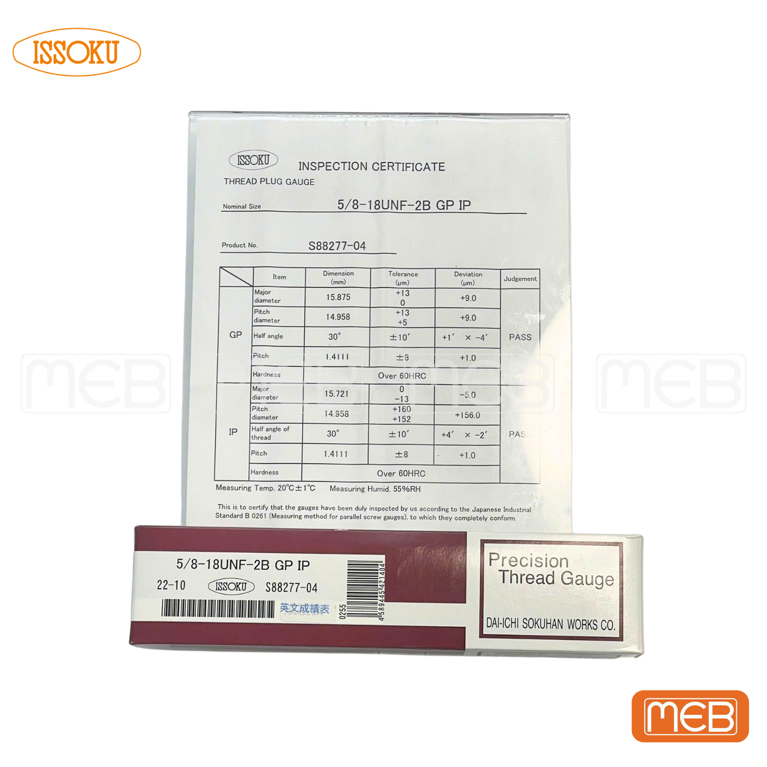Giấy chứng nhận dưỡng kiểm ren ISSOKU